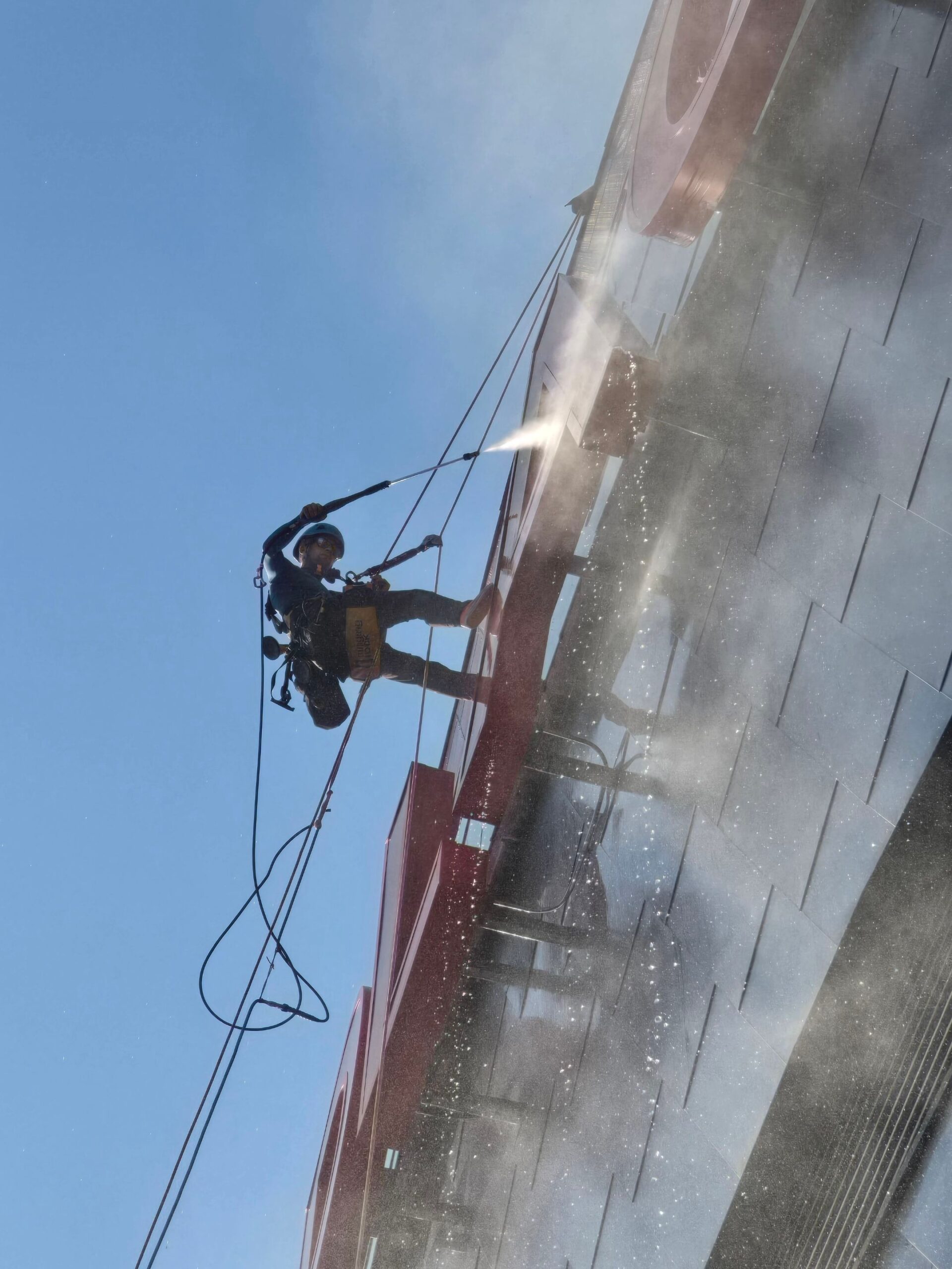 aurora industries commercial pressure washing the rogers place in downtown edmonton ice district